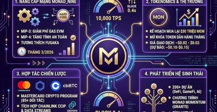 Monad 03/2026: Hard Fork MONAD_NINE đang diễn ra, gia nhập Mastercard Crypto Program – TVL tiếp tục tăng, hoạt động người dùng vẫn cao