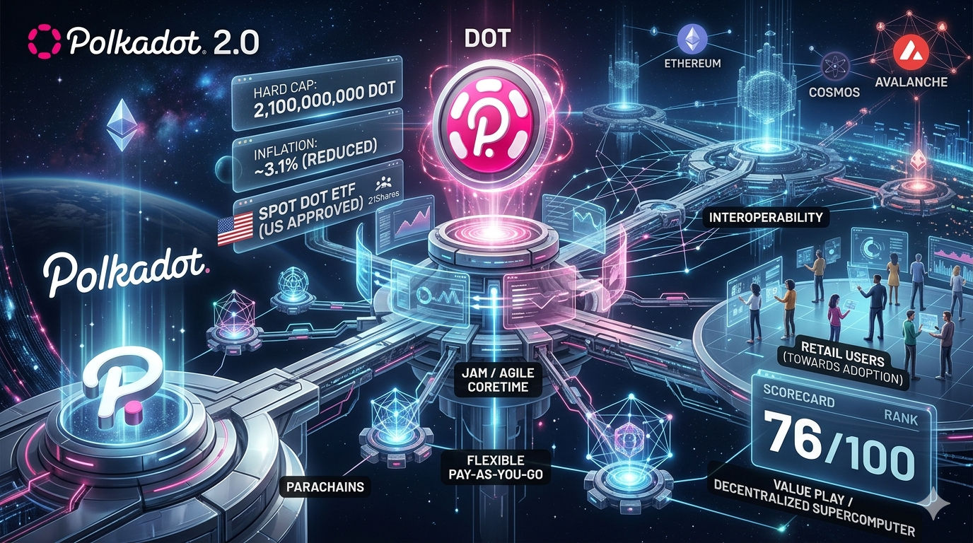 Polkadot 2.0 (DOT): Từ “Internet of Blockchains” Đến Siêu Máy Tính Phi Tập Trung – Cú Chuyển Mình Tokenomics Lịch Sử 2026
